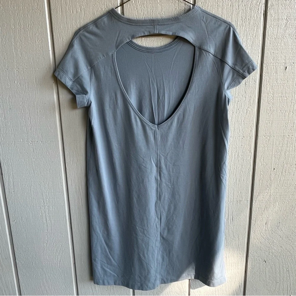 Lululemon Pima Cotton Day Tripper Dress in Chambray Blue Size 6 - Picture 5 of 8
